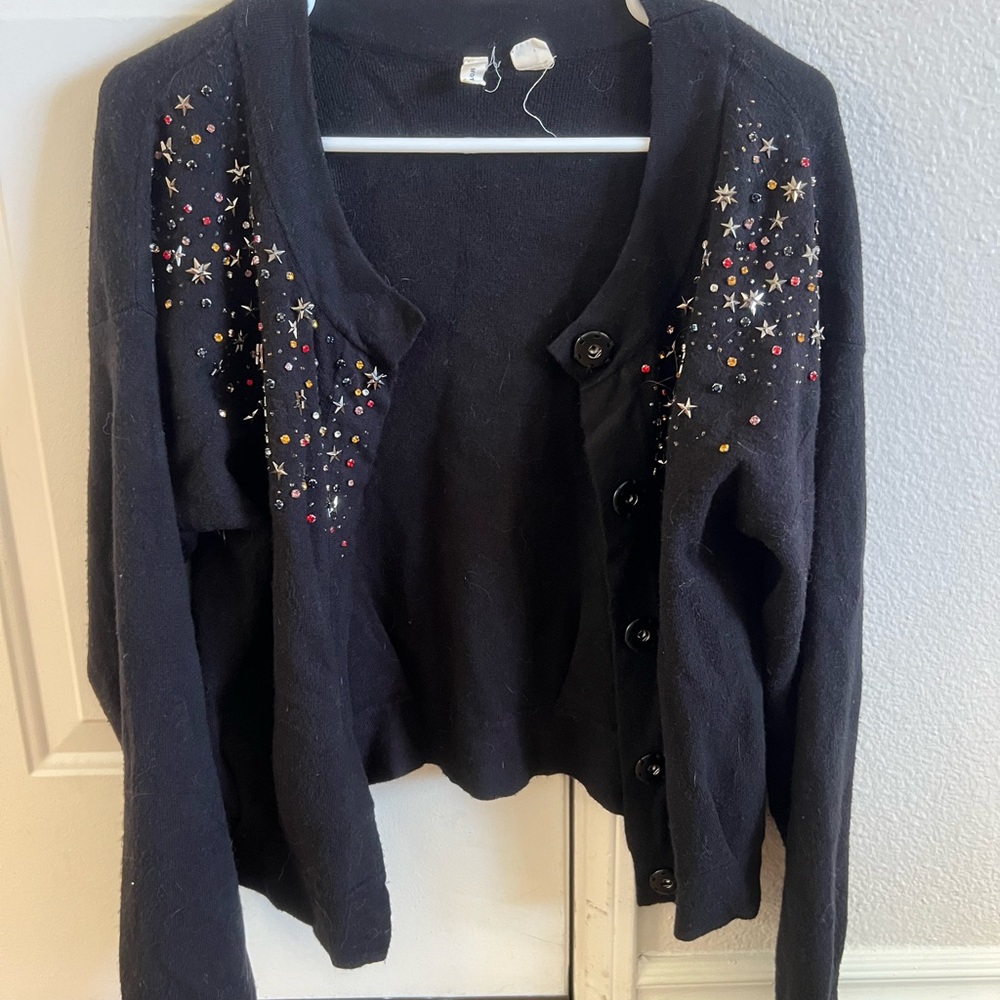 Embellished Black Sweater